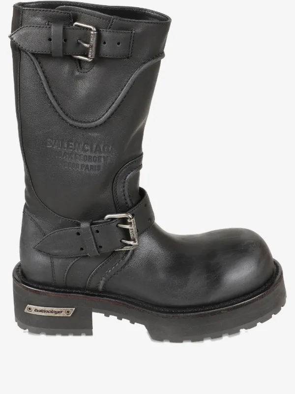 Balenciaga Venom バックルストラップ レザーブーツ | ブラック 