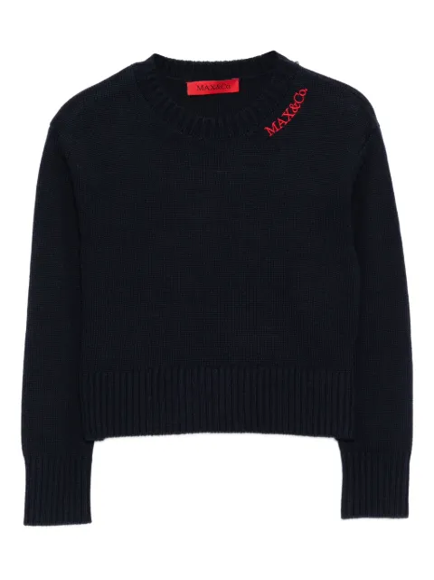 MAX&Co. Kids logo embroidered jumper 