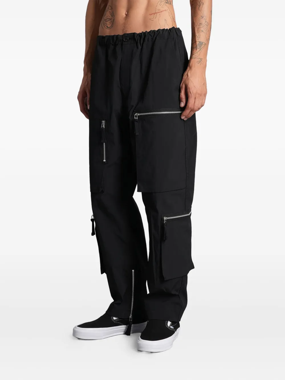 Comme Des Garçons Homme Deux Zip-detail Pocket Trousers In Black