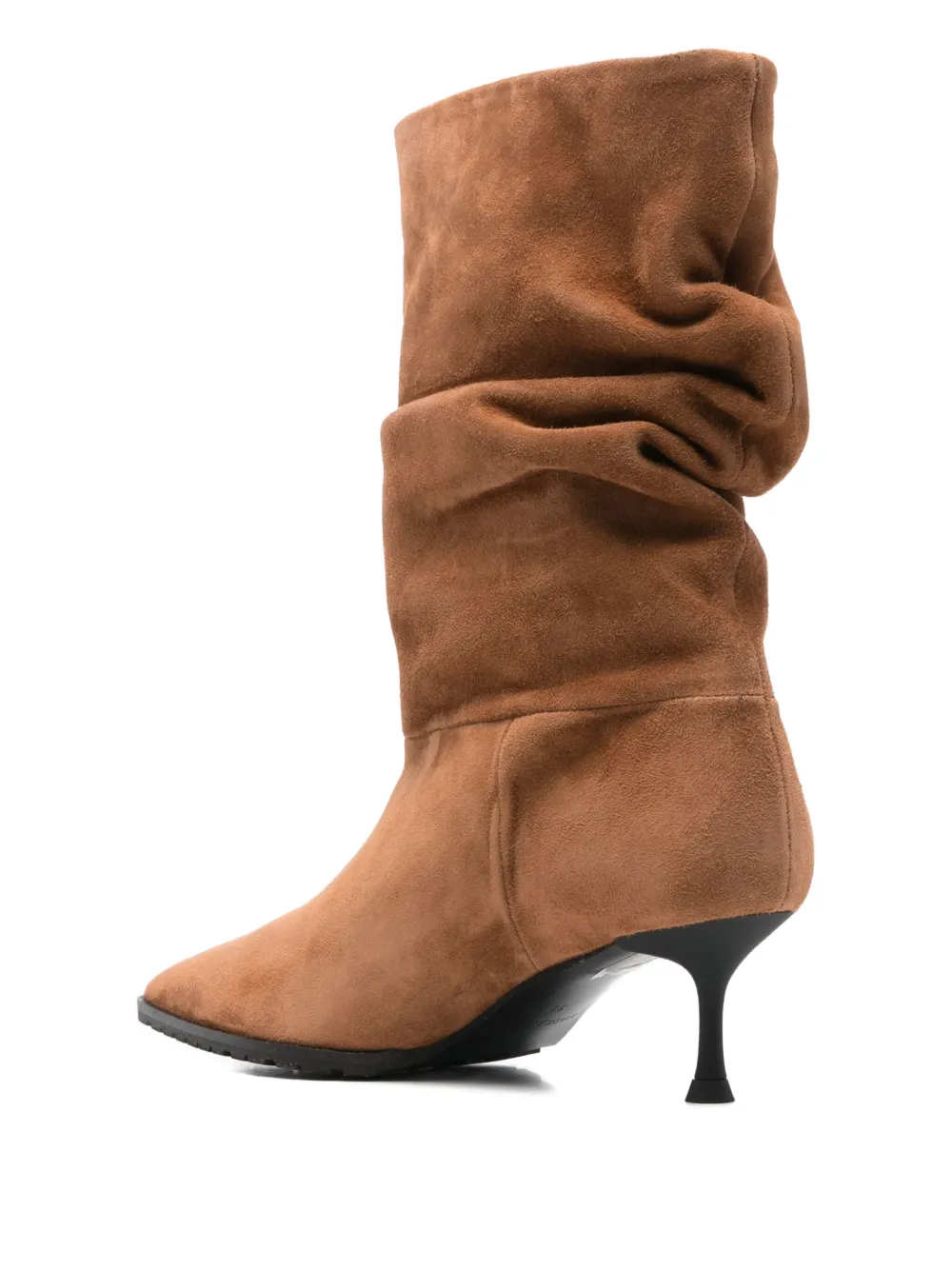 Fratelli Russo Gathered-detail Mid-calf Boots In Brown