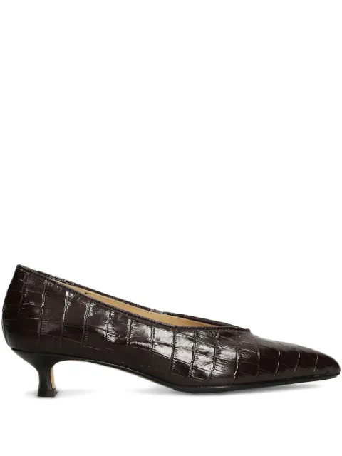 L Arianna pointed-toe crocodile-effect pumps