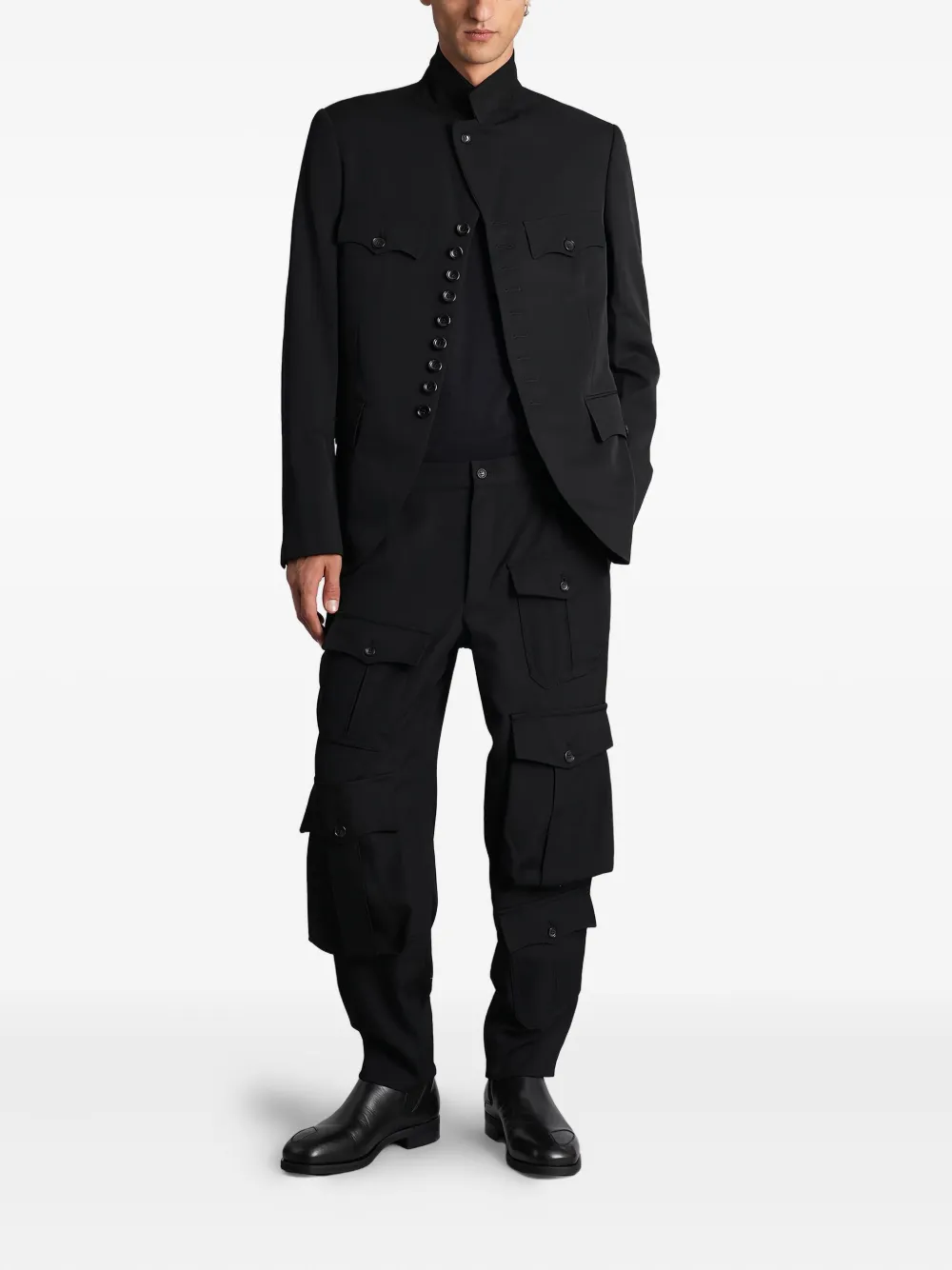 Comme Des Garçons Homme Deux Buttoned Pocket Jacket In Black