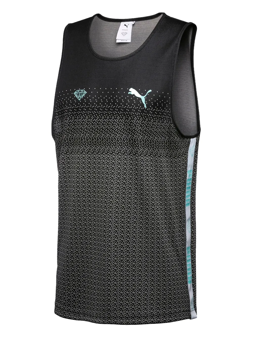 Puma X Diamond Printed Tank Top In Black
