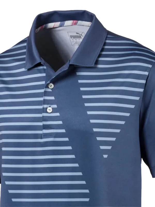 PUMA Volition Sky Striped Polo Shirt | Blue | FARFETCH HK