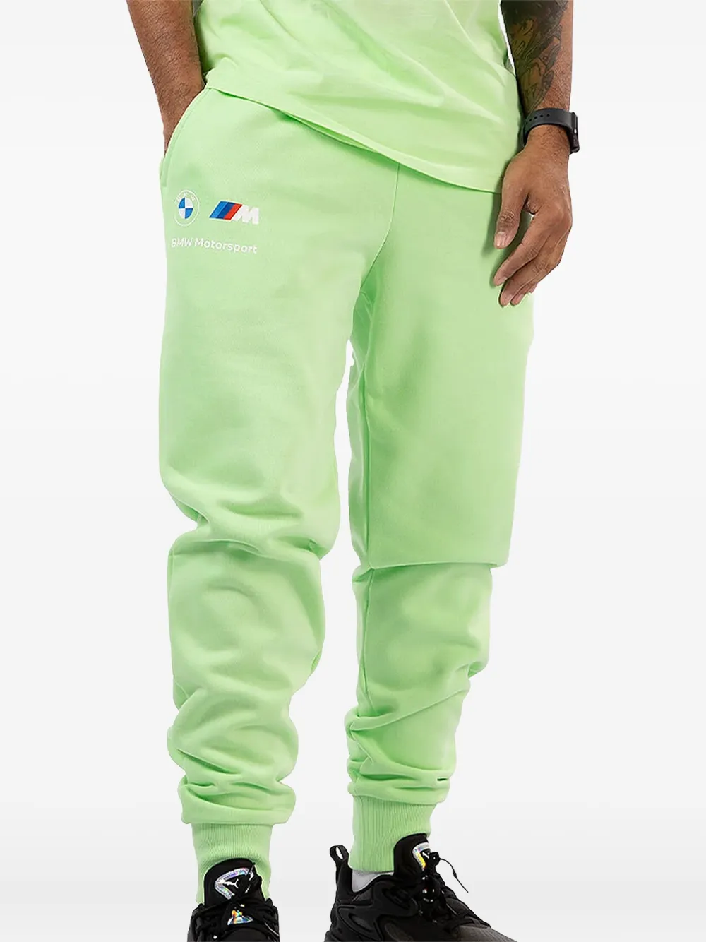 Puma X Bmw M Motorsport Logo-print Track Pants In Green