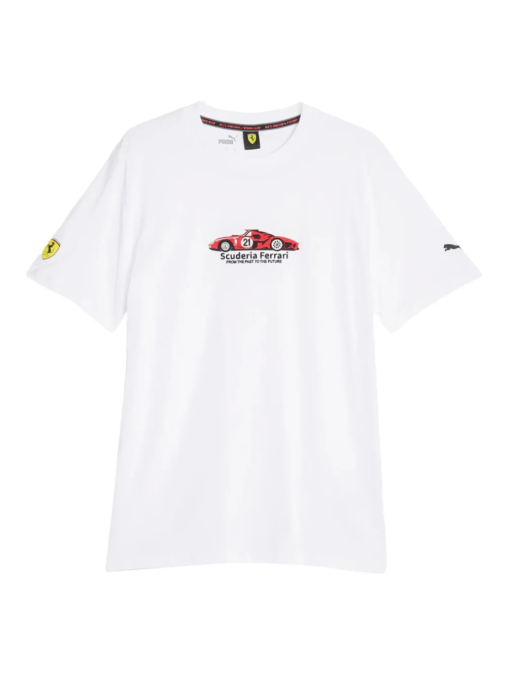 PUMA playera con coche bordado en colaboración con Ferrari | blanco | Image 1