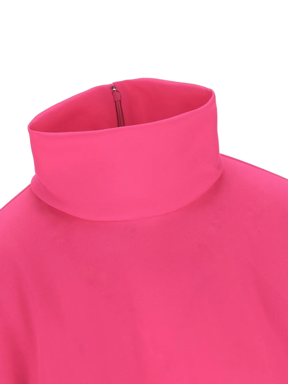 Saint Laurent High-neck Midi Dress In Pink
