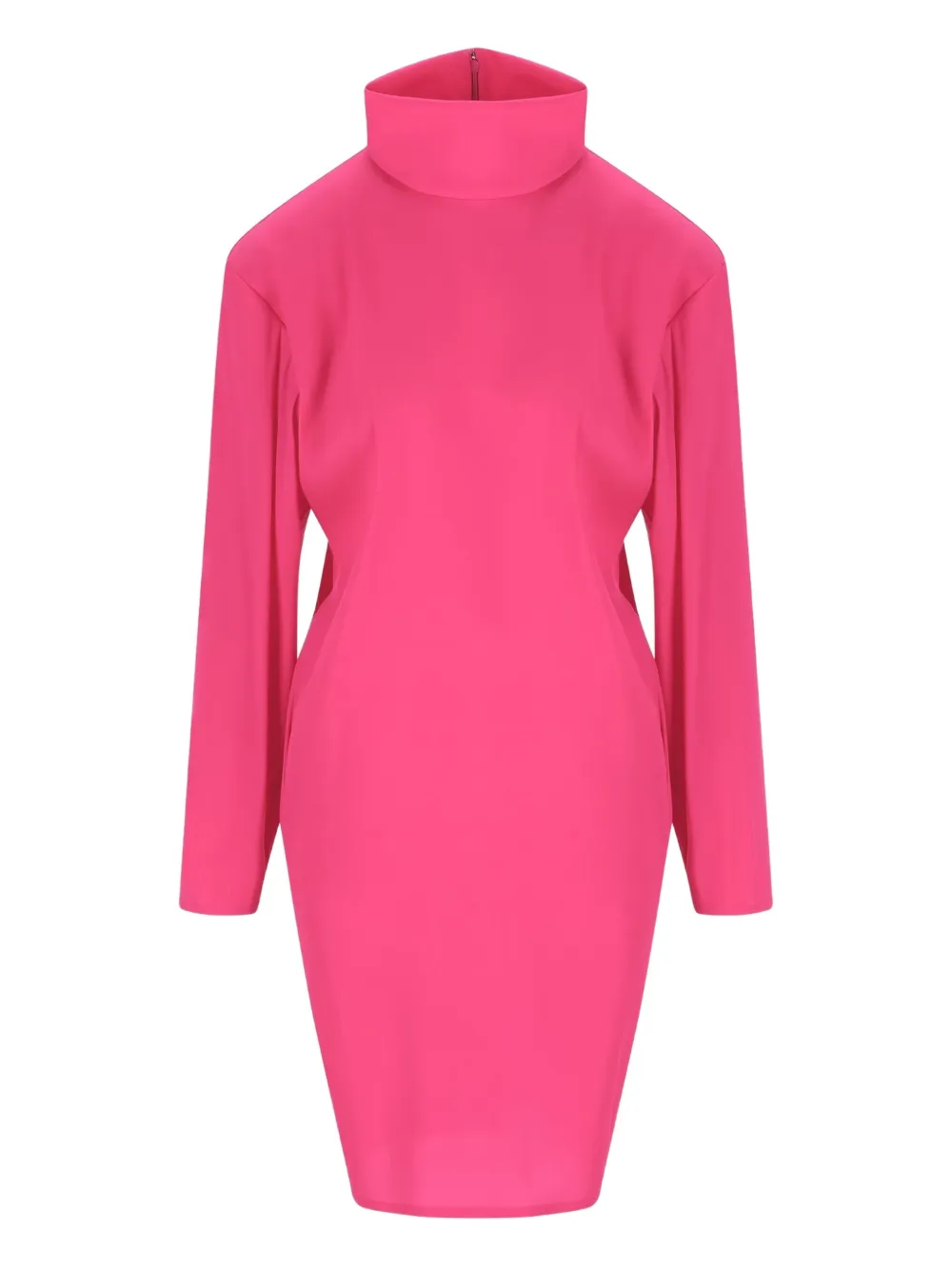 Saint Laurent High-neck Midi Dress In Pink