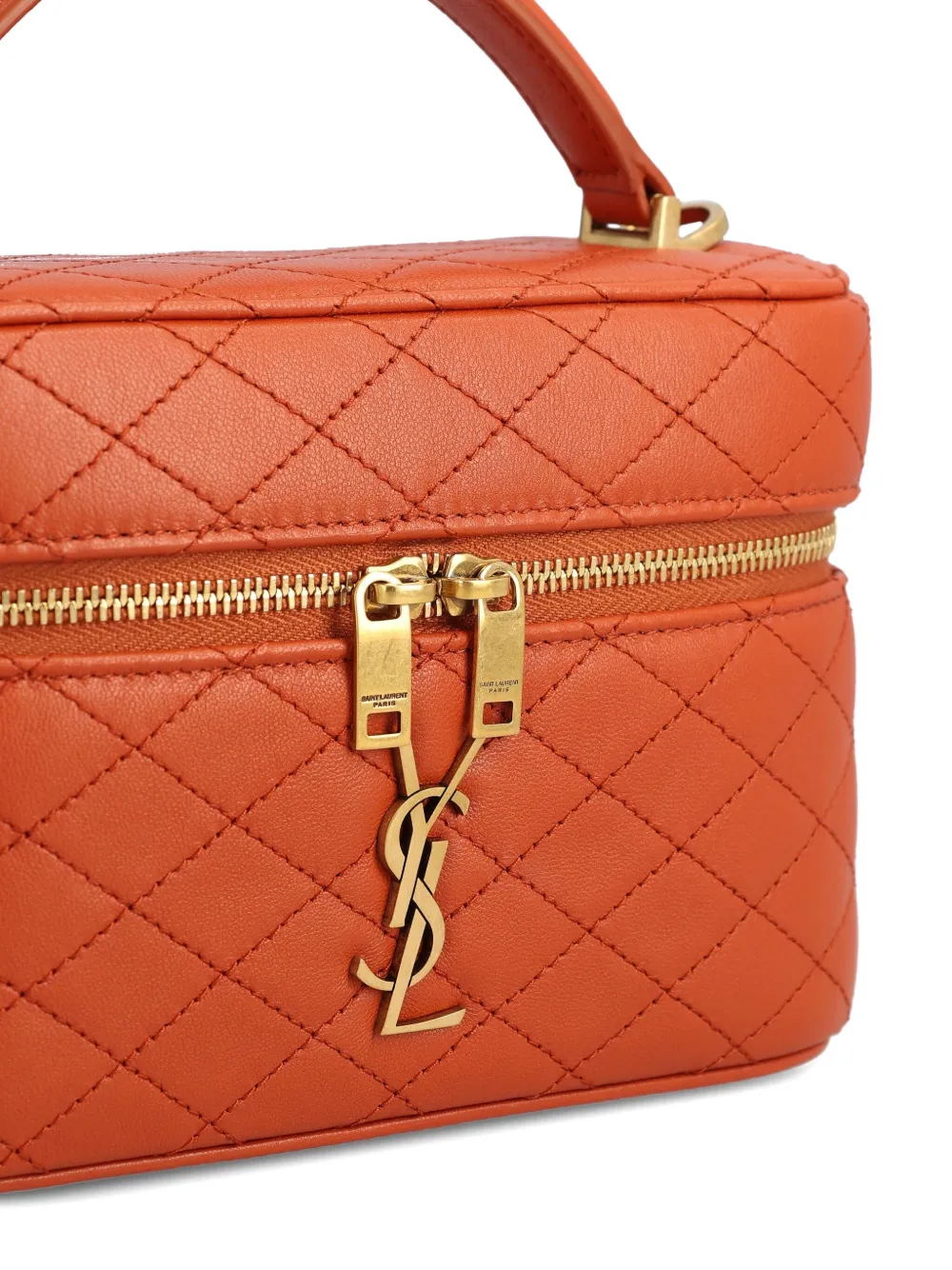 Saint Laurent Borsa Vanity Gaby In Pelle Di Agnello In Brown