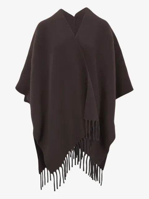Brunello Cucinelli capa con flecos y cuello en V