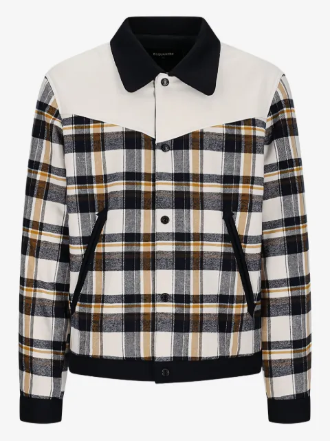 DSQUARED2 chamarra con botones y motivo de cuadros