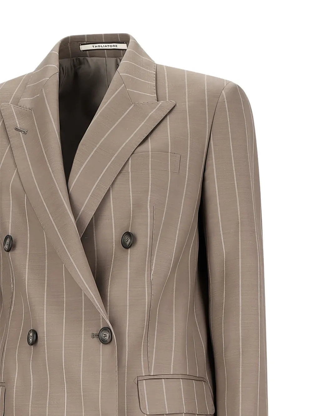 Tagliatore Jasmine jumpsuit met krijtstreep Bruin