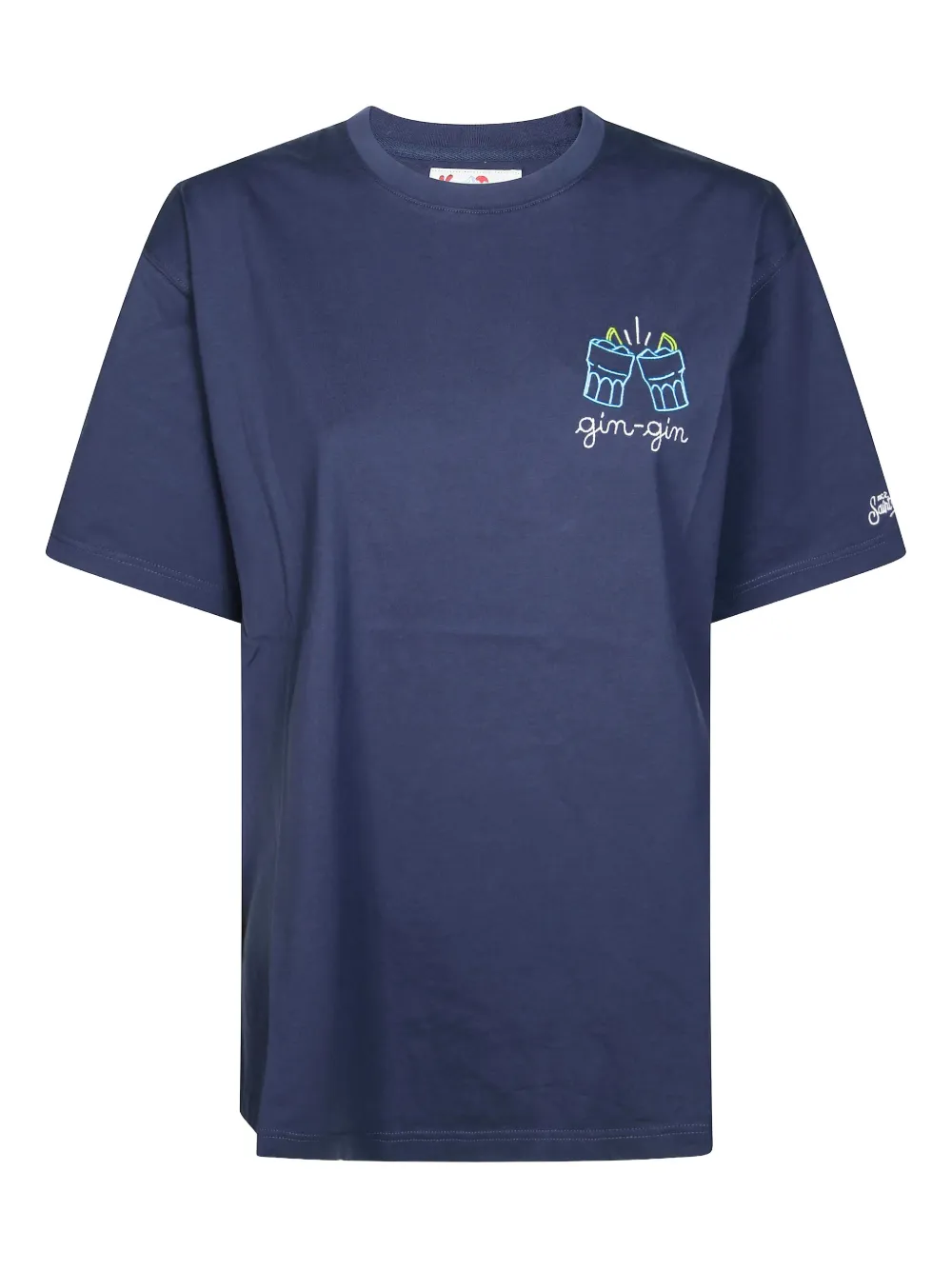 Mc2 Saint Barth Embroidered T-shirt In Blue