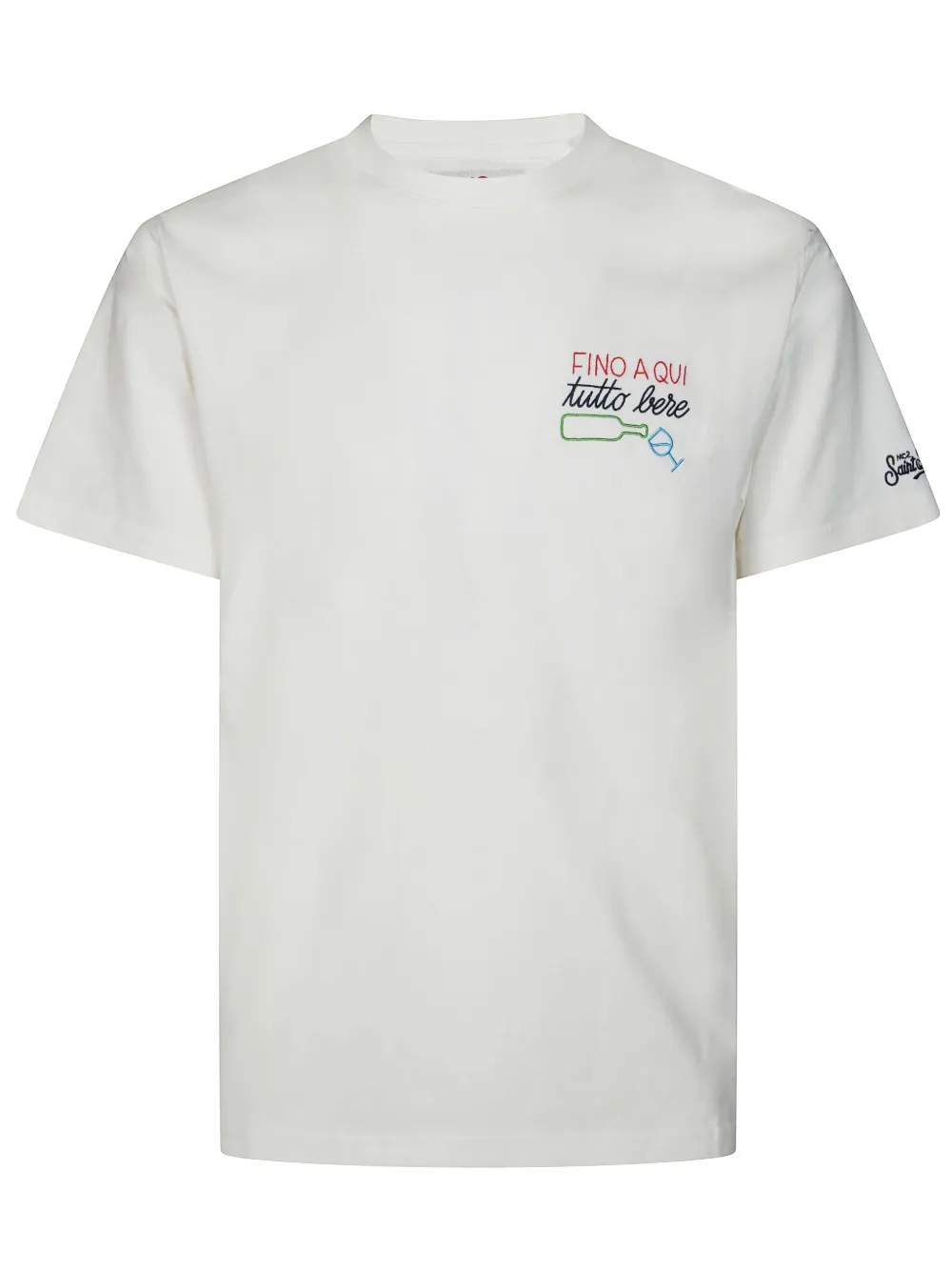 Mc2 Saint Barth Embroidered T-shirt In White