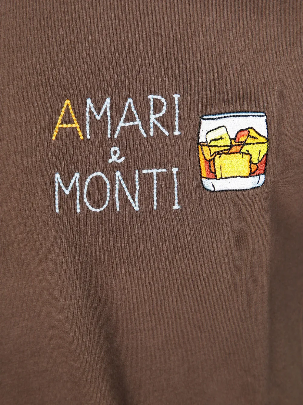 Mc2 Saint Barth Arnott Embroidered T-shirt In Brown