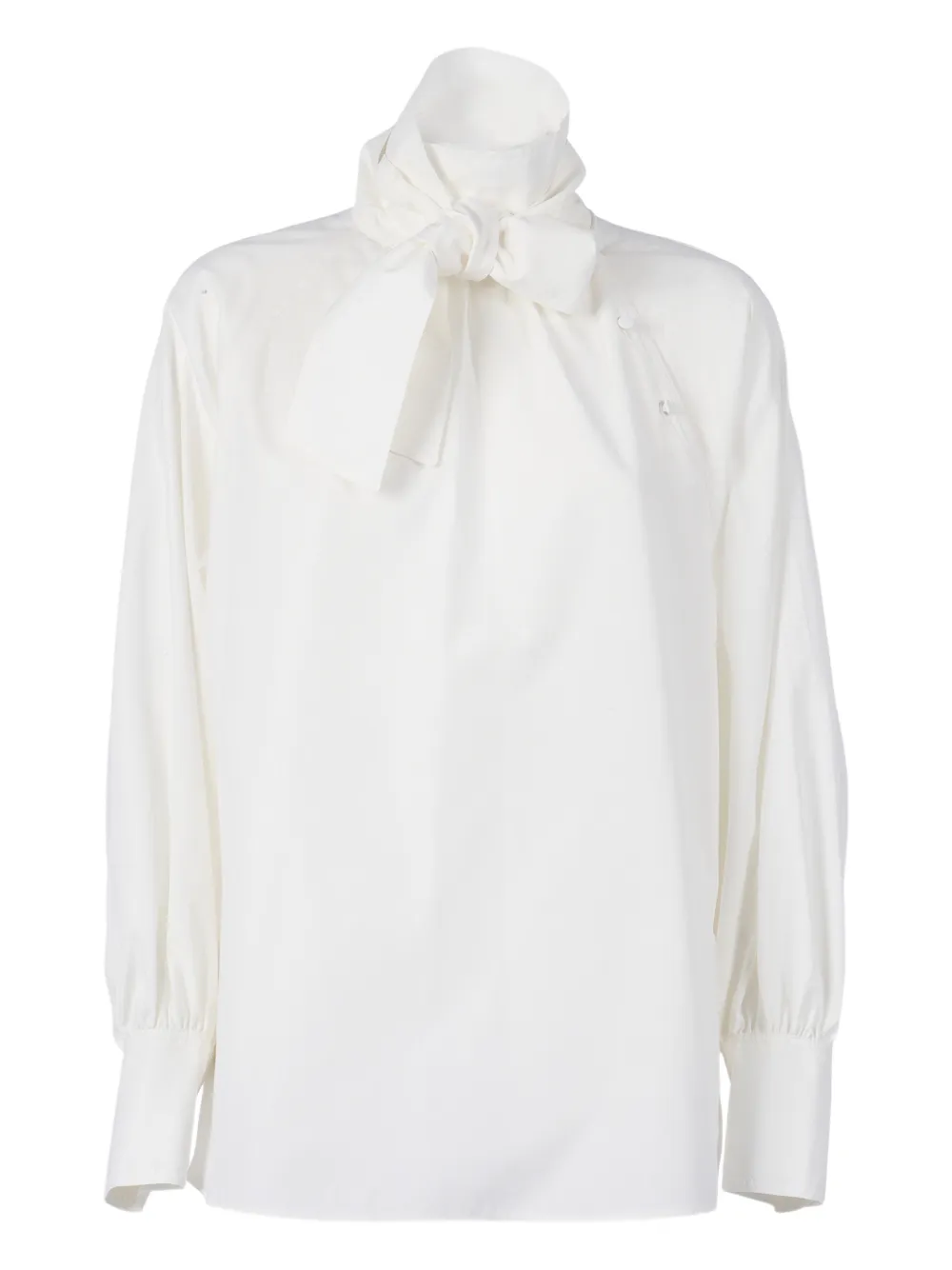 Weekend Max Mara Burgos1234 Tie Neck Shirt In White
