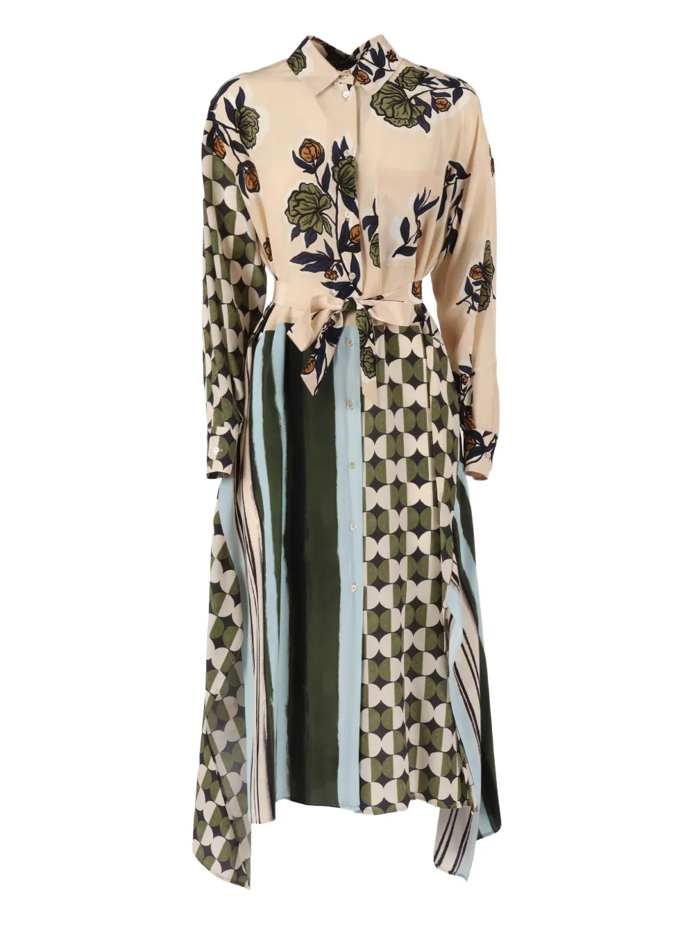 Weekend Max Mara Passo Floral-print Asymmetric Dress In Neutral