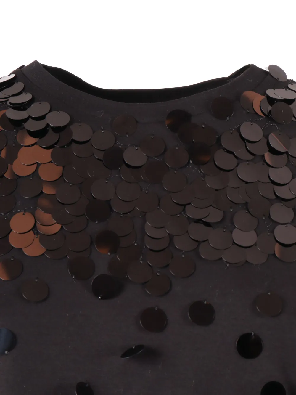 Max Mara Umano Sequin-embellished T-shirt In Black