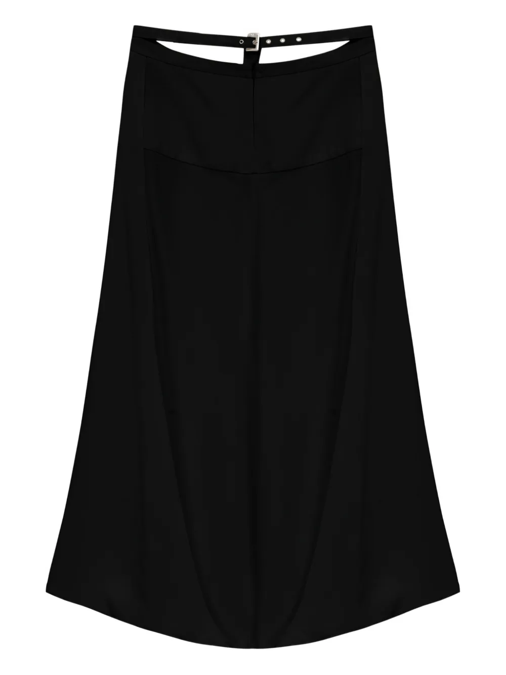 Misci Elisa Belted Crepe Maxi Skirt In Black