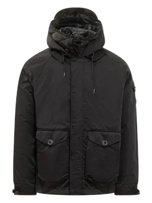 Stone Island フーデッド キルティングジャケット | ブラック