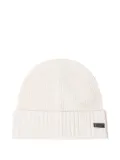 BOSS Virgin Wool beanie hat - White