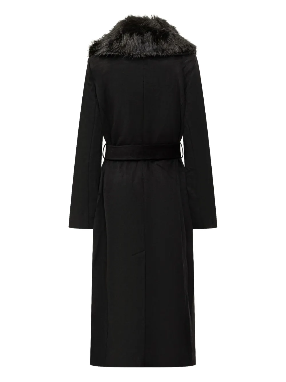 Michael Kors Jas van imitatiebont met ceintuur Zwart