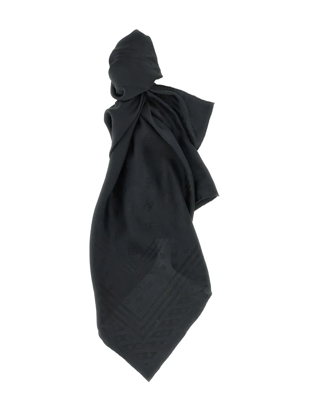 Dolce & Gabbana Logo Scarf Scarves And Foulards Black In Black