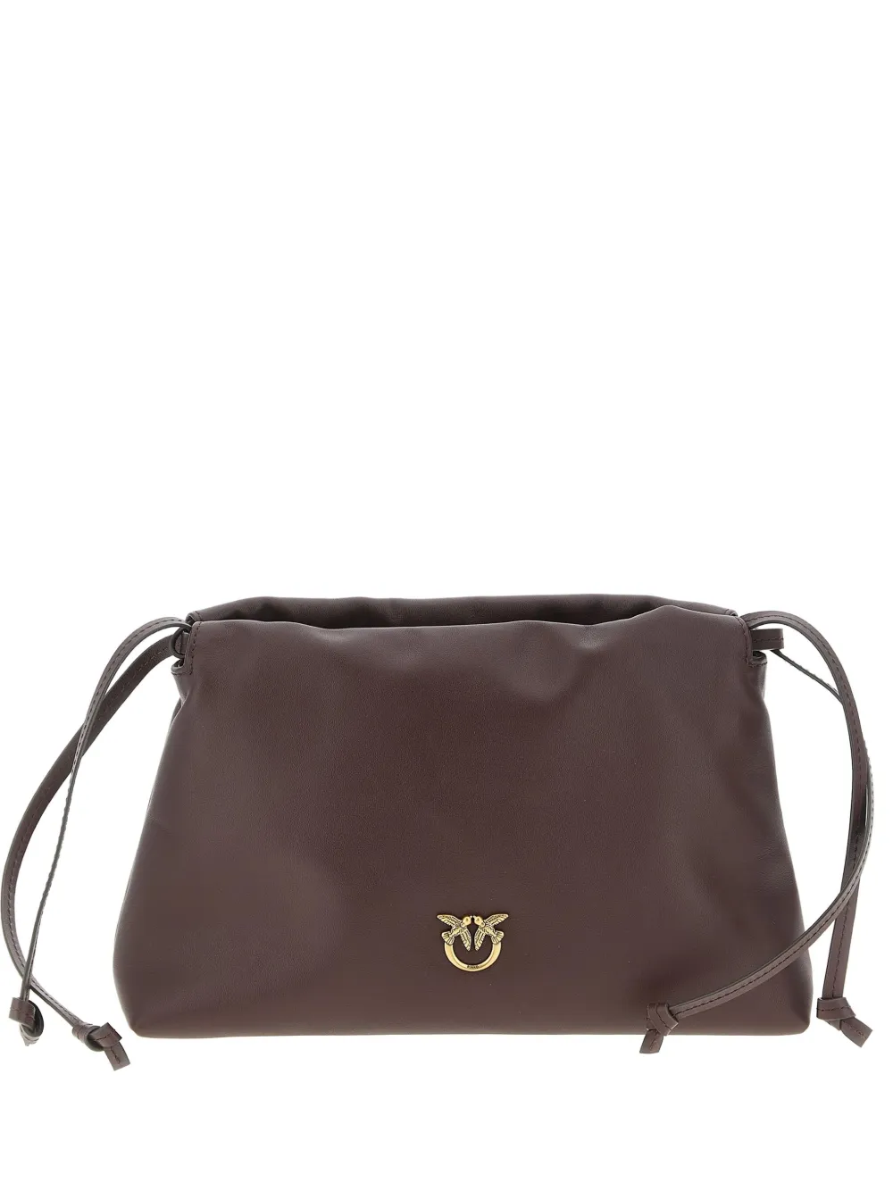 Pinko Mini Leather Clutch Bordeaux In Red