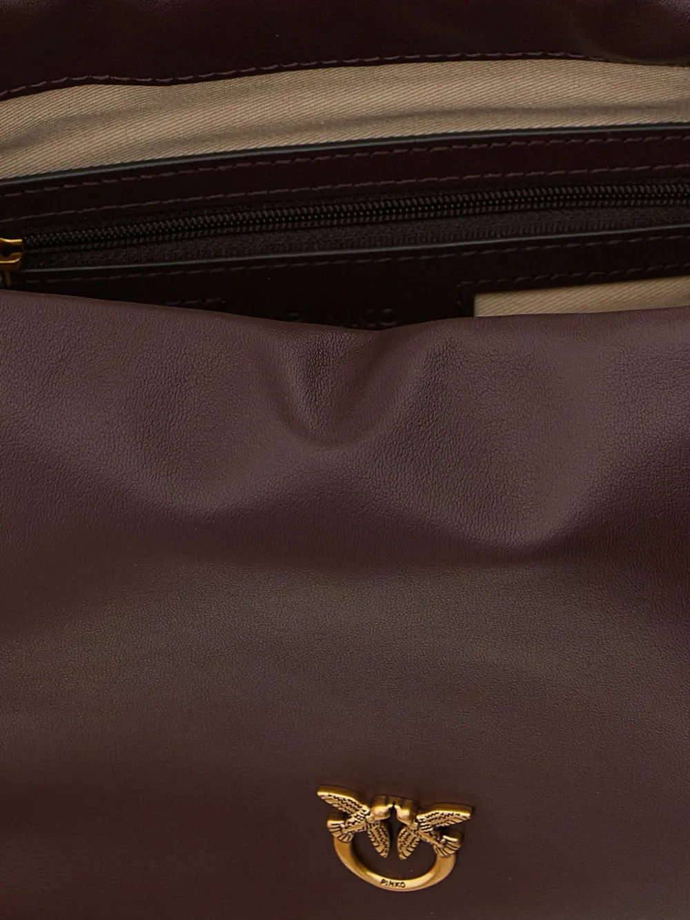 Pinko Mini Leather Clutch Bordeaux In Red