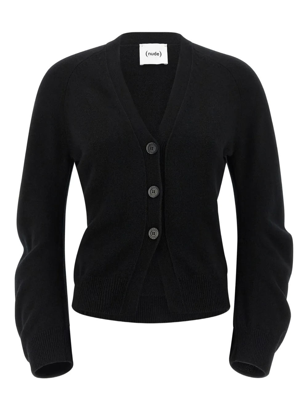 Nude Long-sleeves Button Cardigan In Black