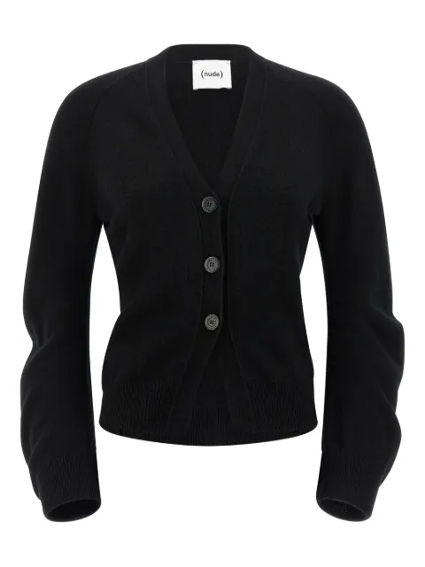 Nude long-sleeves button cardigan