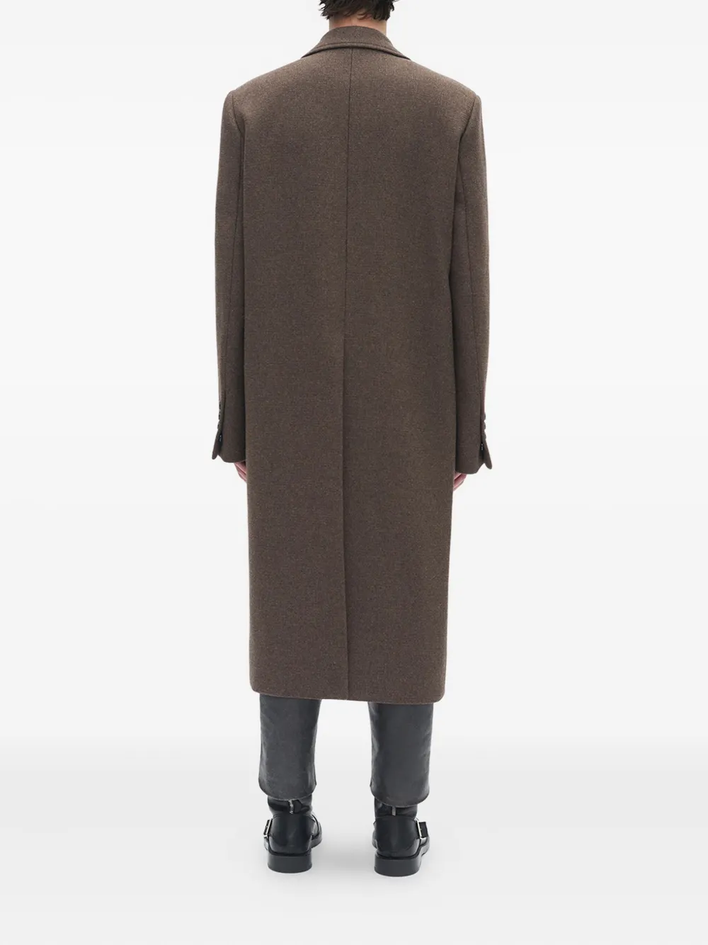 Ann Demeulemeester Melton Wool Coat In Brown
