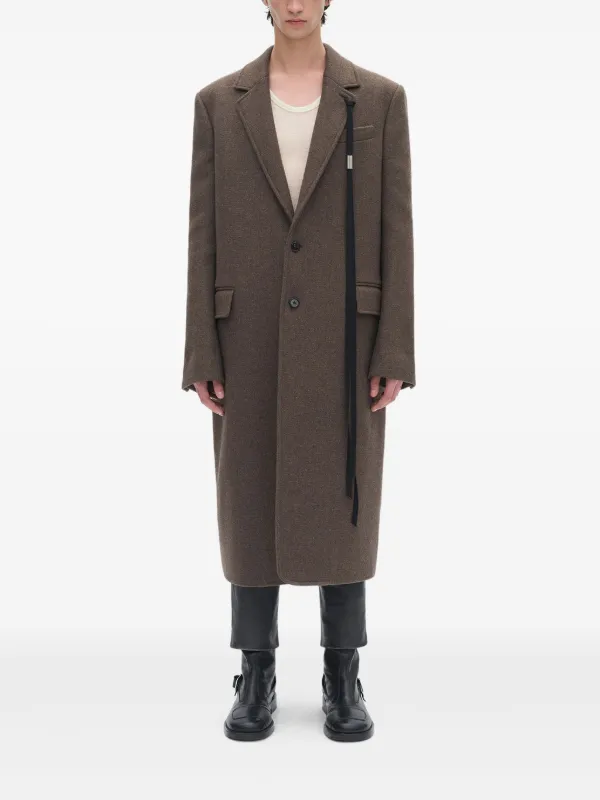 Ann Demeulemeester Melton Wool Coat | Brown | FARFETCH