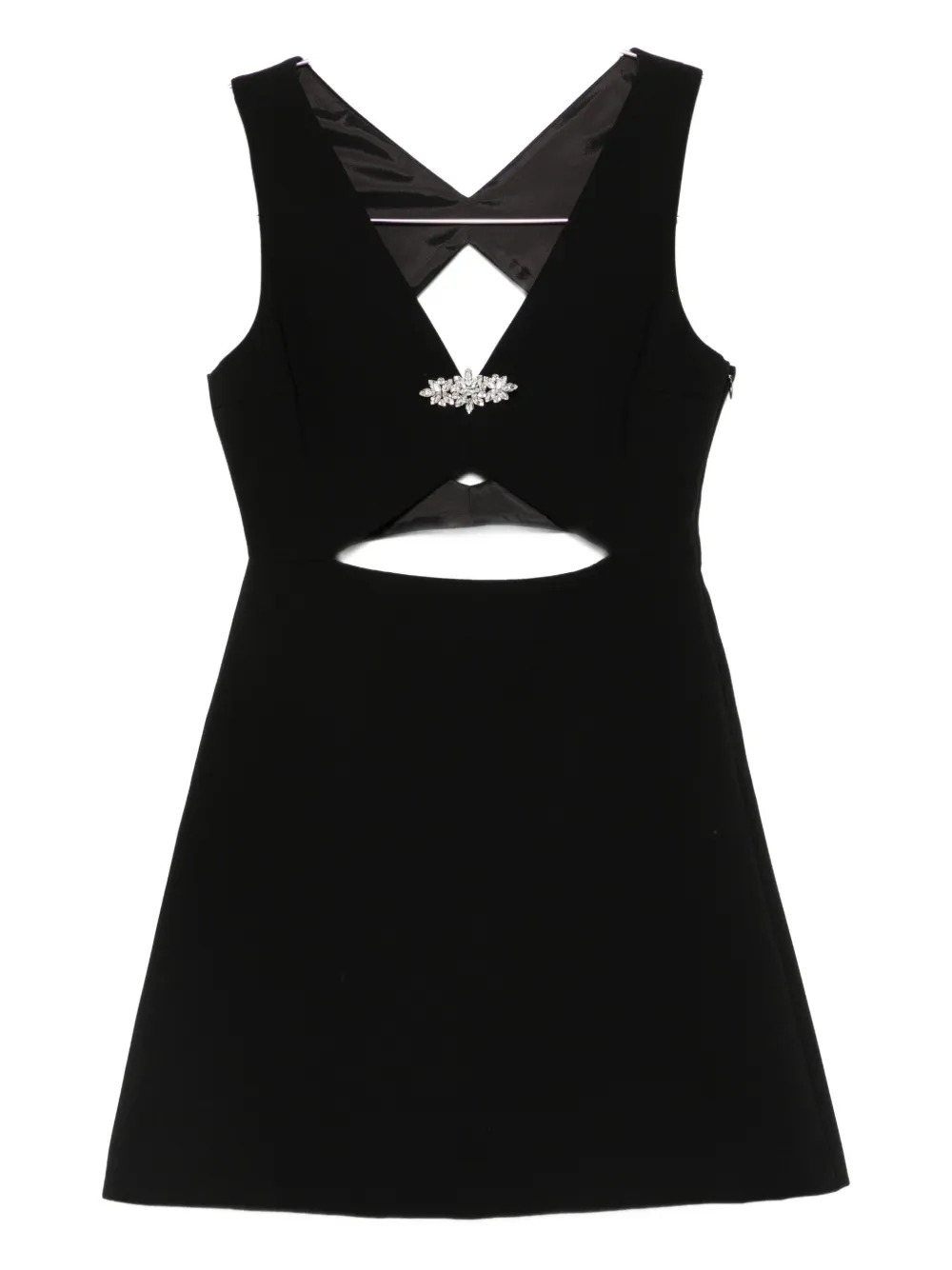 Maje brooch cut-out mini dress - Nero