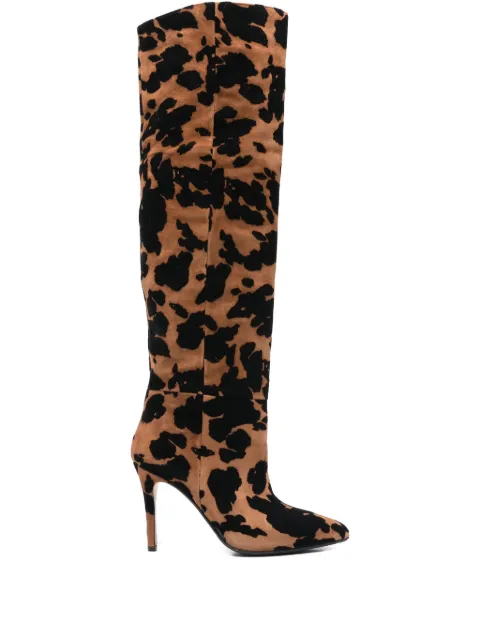L Arianna animal-print knee-high boots