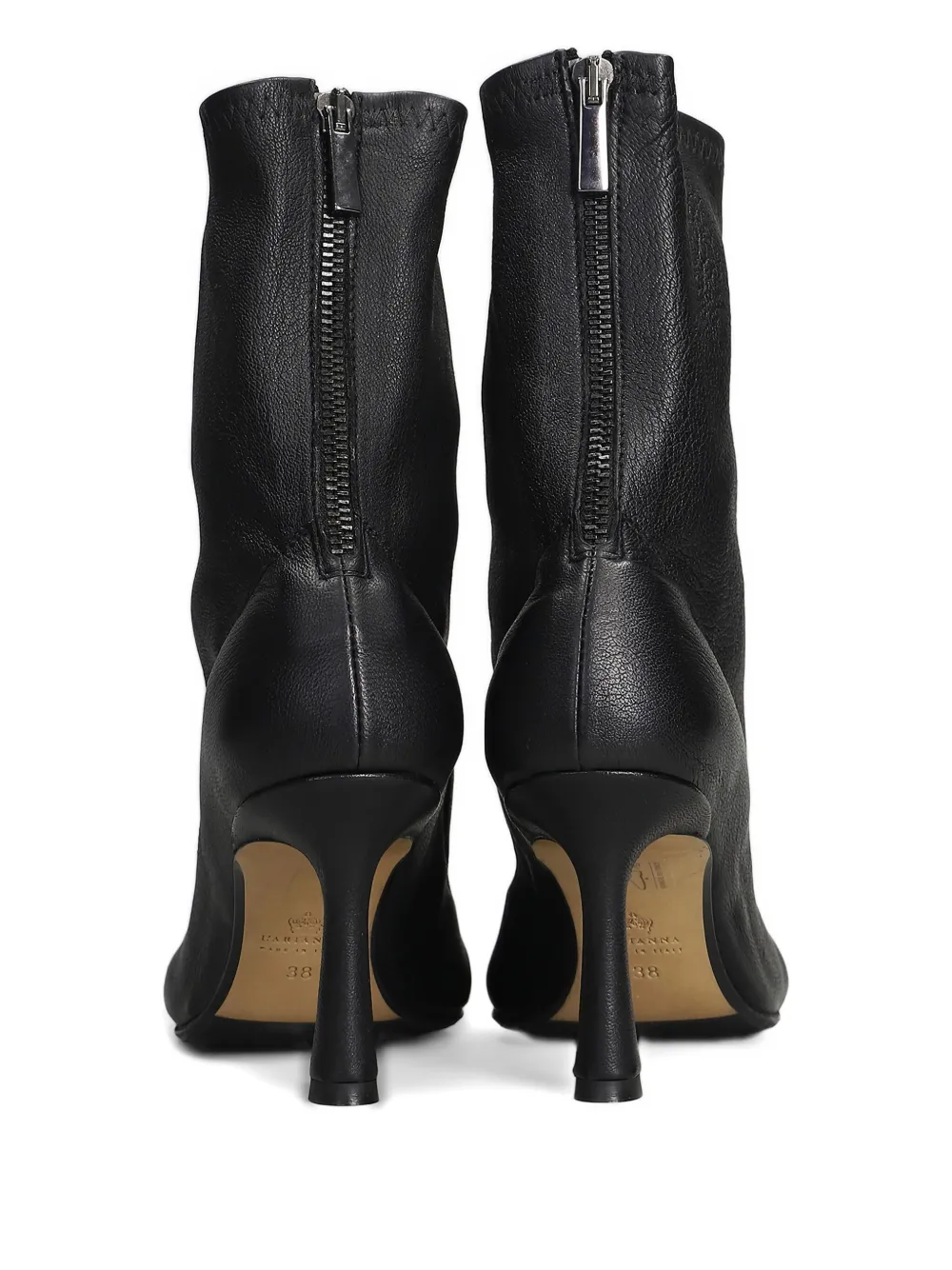 L Arianna Enkellaarzen met puntige neus en hak Zwart