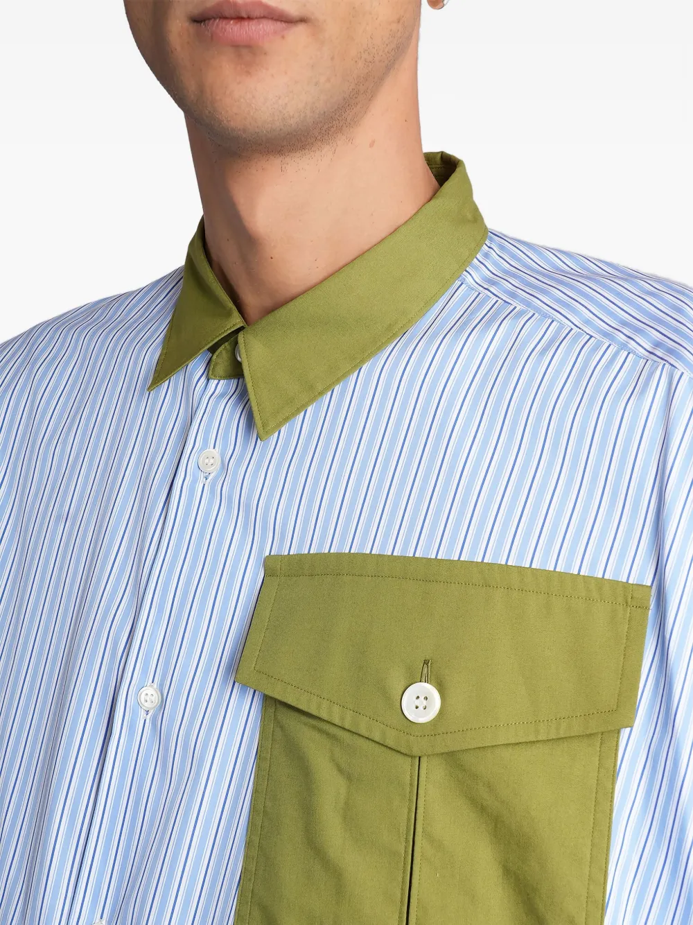 Comme Des Garçons Homme Deux Striped-pattern Shirt In Blue