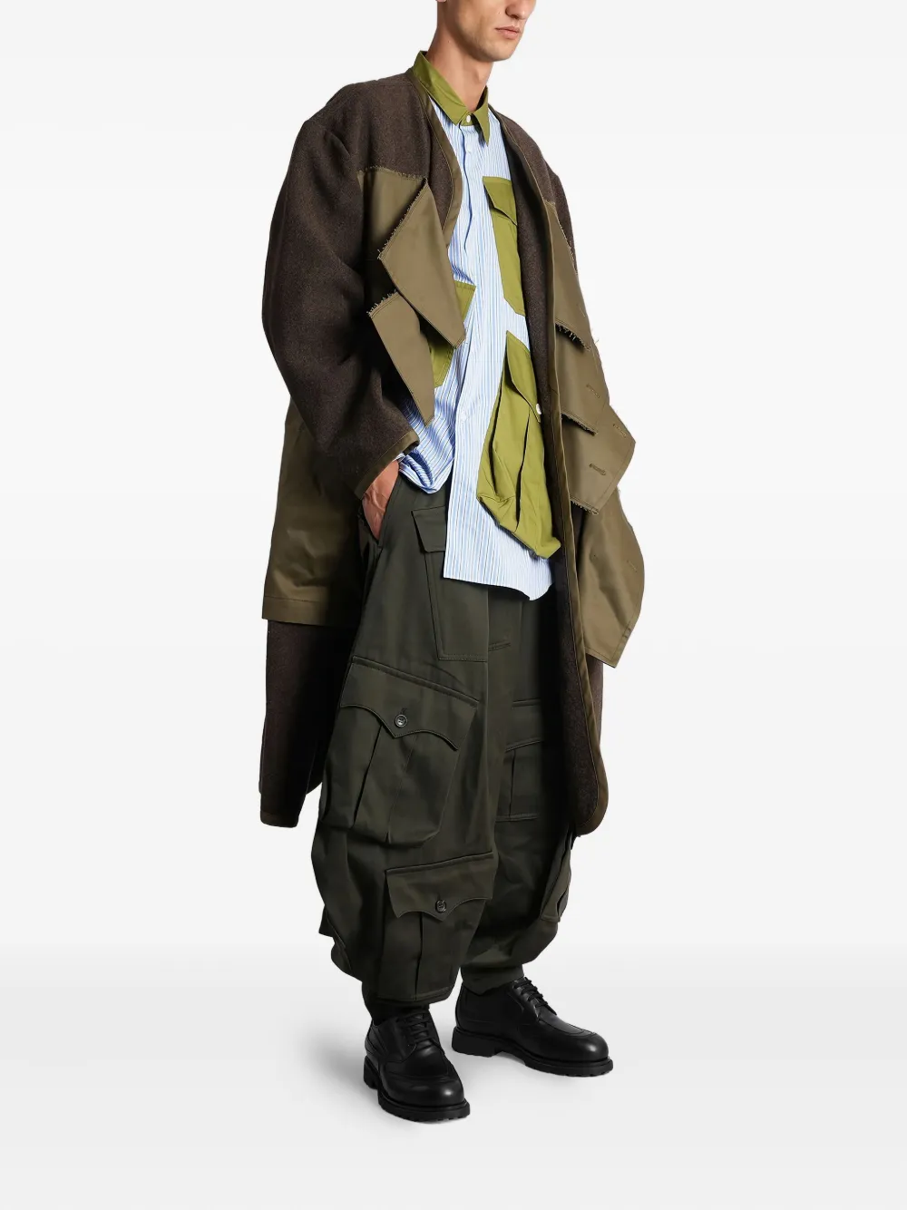 Comme des Garçons Homme Plus Broek met meerdere zakken en knopen - Groen