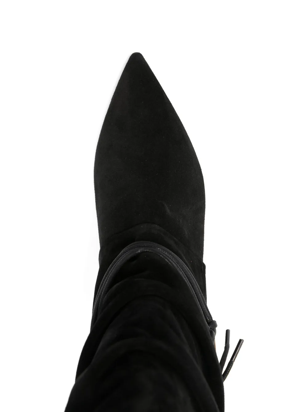 Alchimia Suede Ruched Ankle Boots In Black
