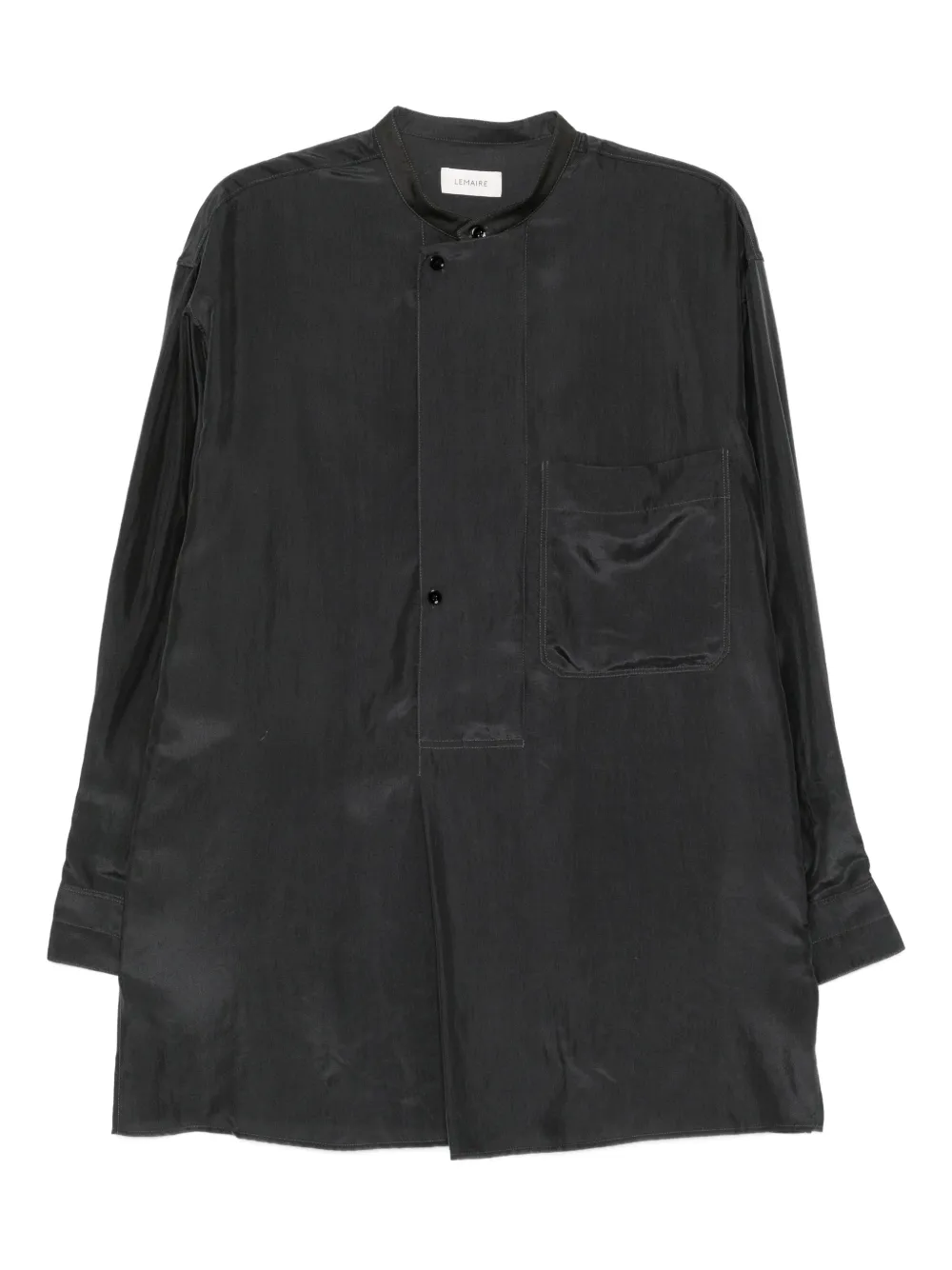 LEMAIRE patch-pocket silk shirt - Nero