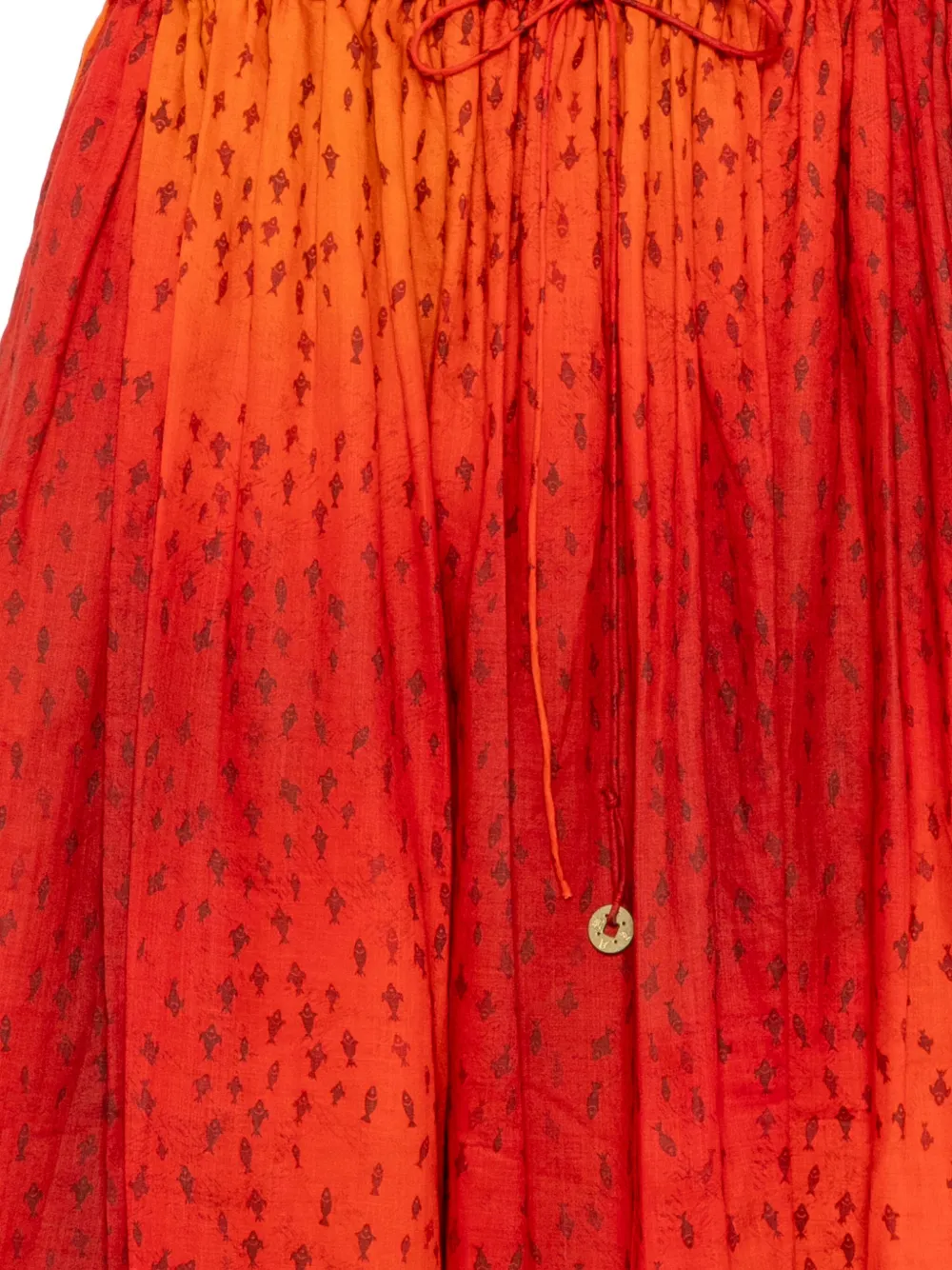 Samuel Gui Yang Graphic-print Skirt In Orange