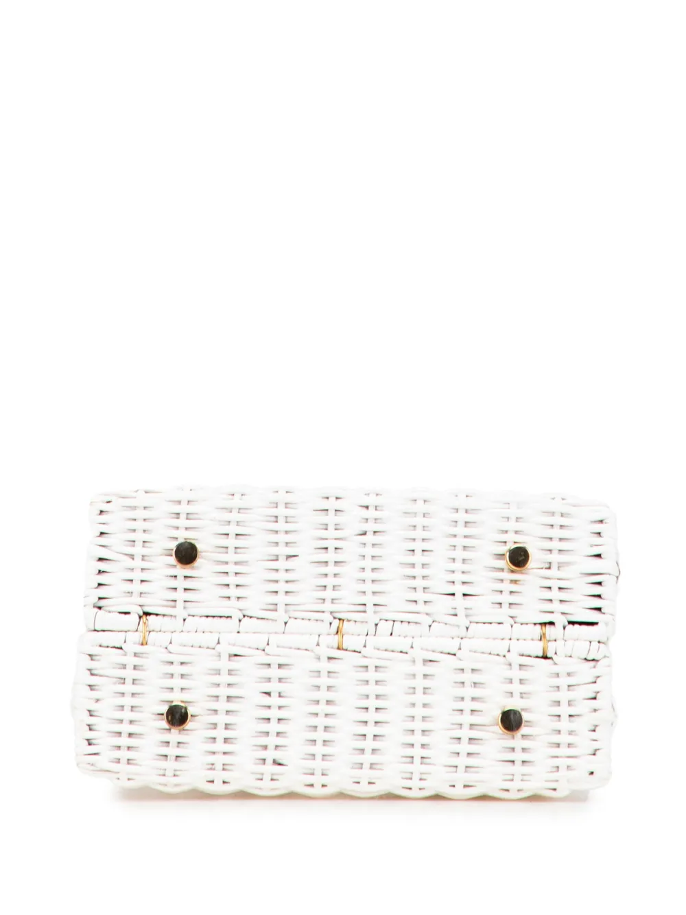 Pre-owned Ferragamo 2010-2025 Straw Gancini Handbag In White