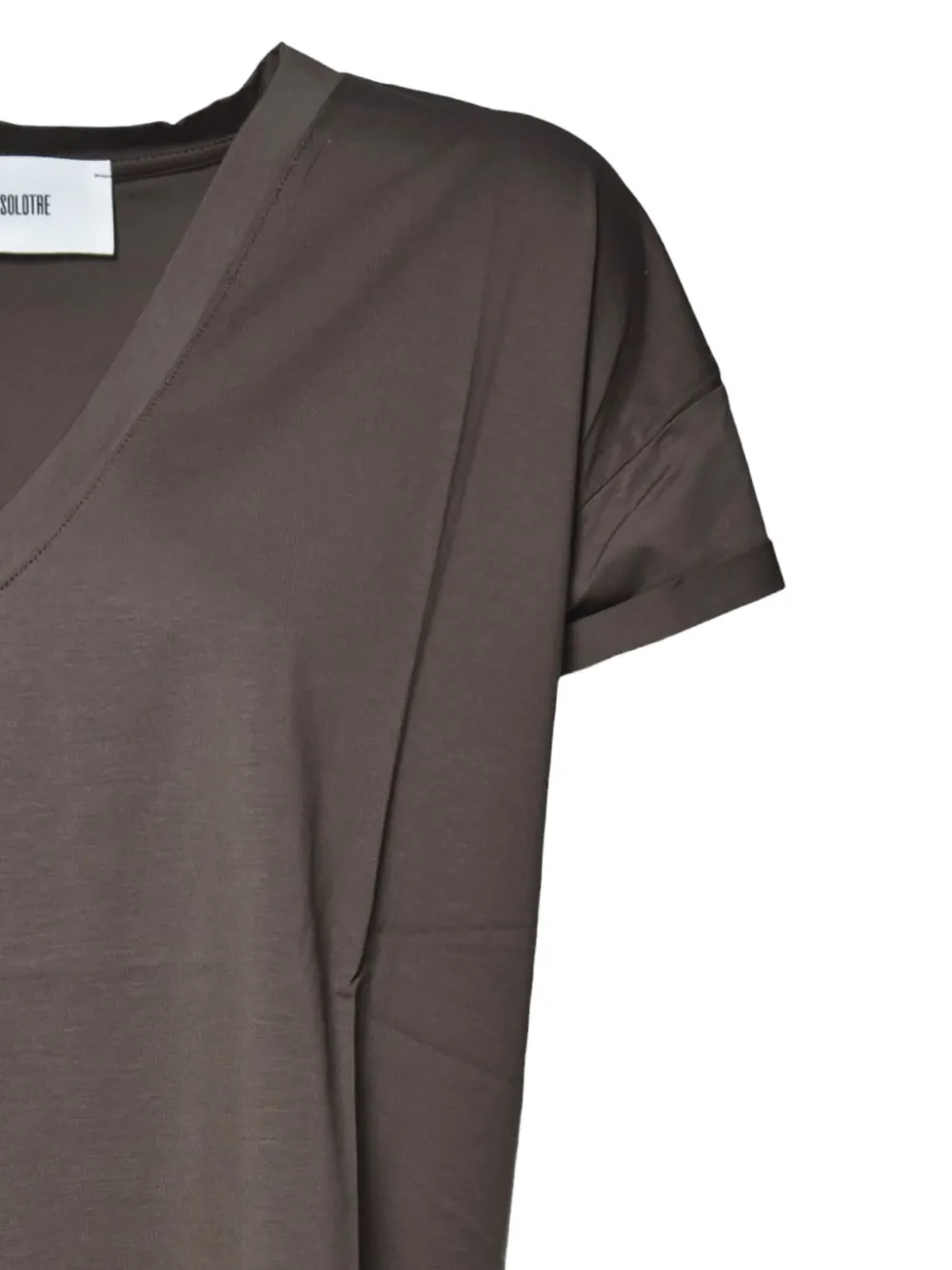 Solotre V-neck T-shirt In Brown