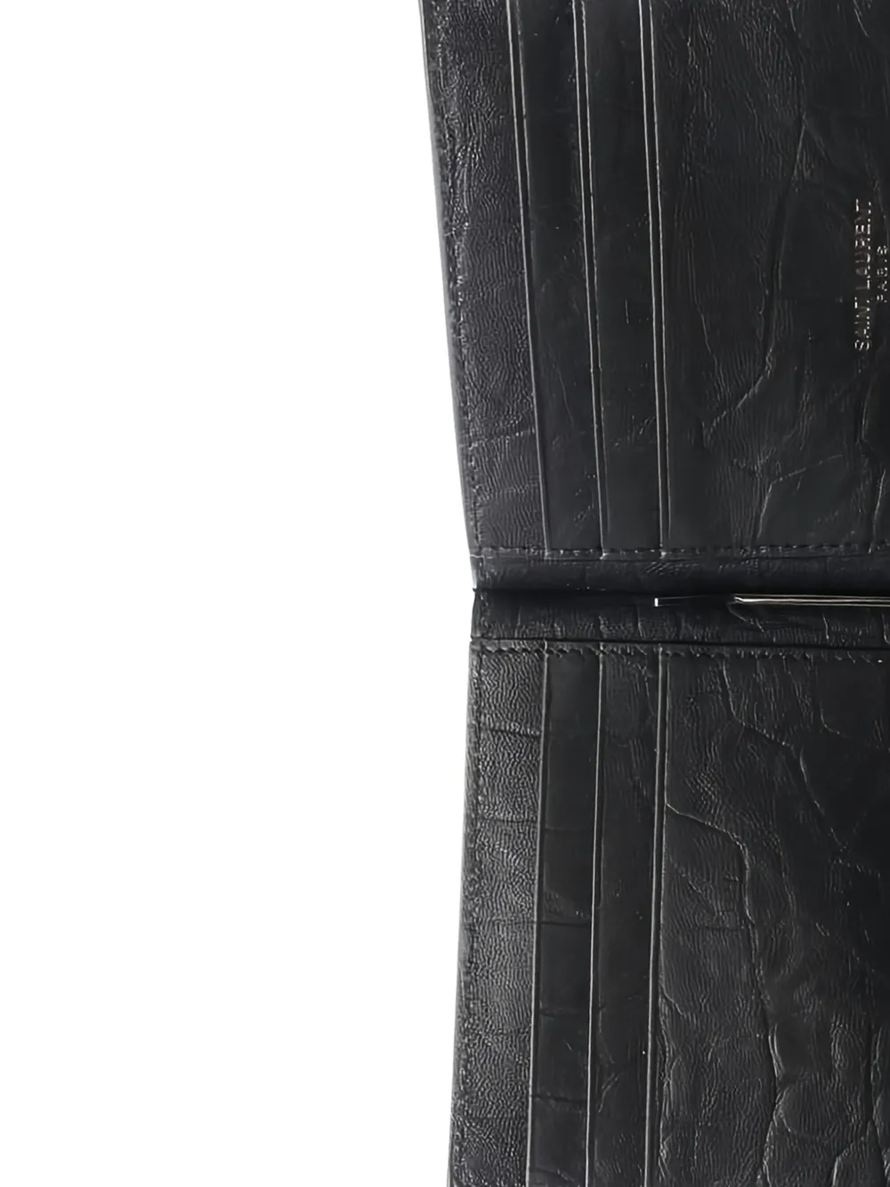 Pre-owned Saint Laurent Monogram Bi-fold Wallet In Black