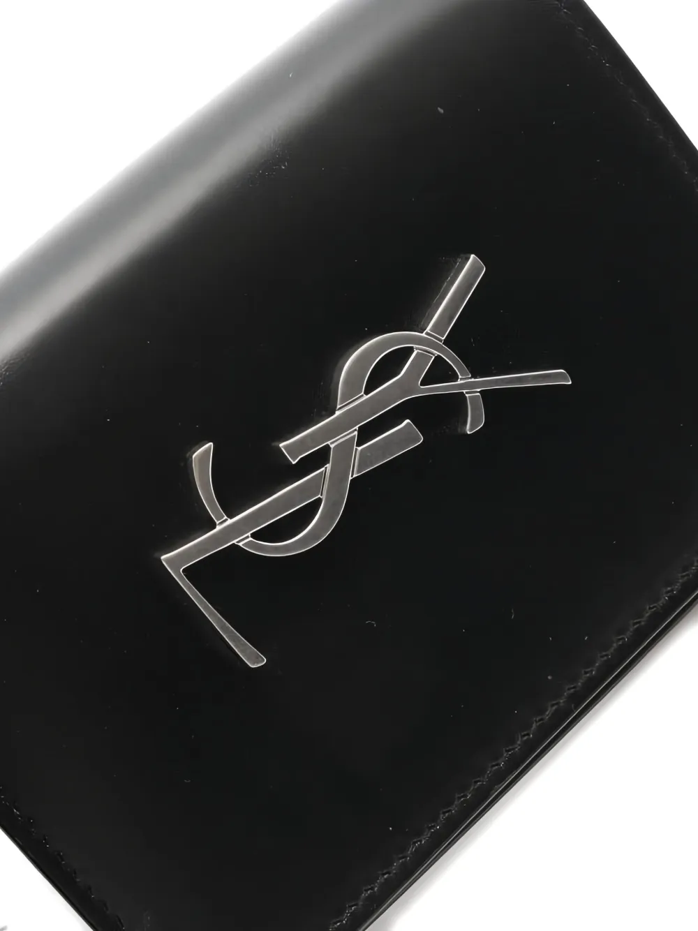 Pre-owned Saint Laurent 2020s Logo Cassandra Card Case In Black