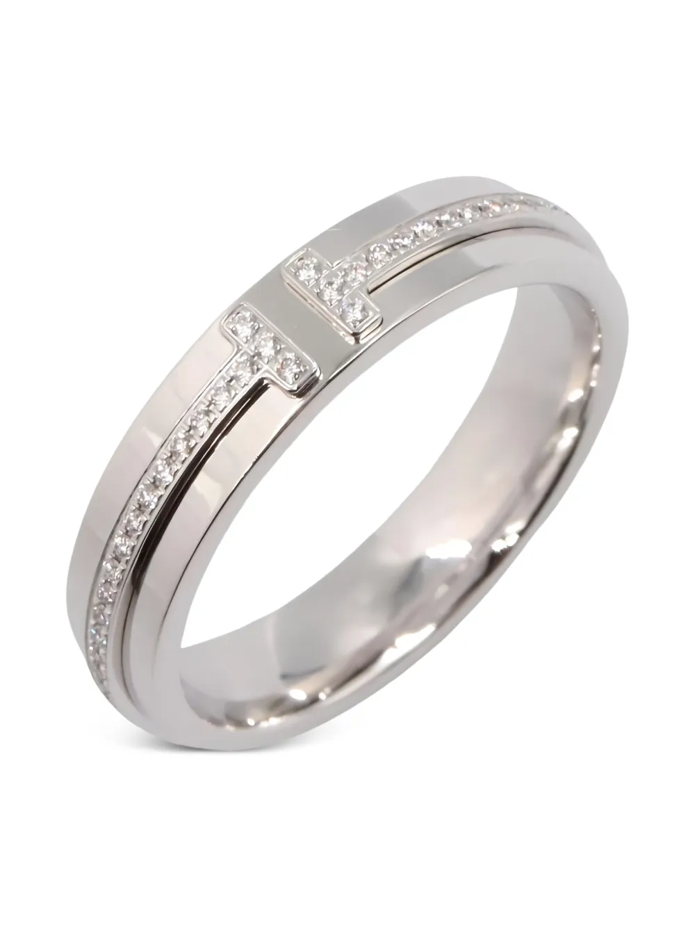 Tiffany & Co. Pre-Owned 2010s 18K white gold T Two diamond ring | Image 2