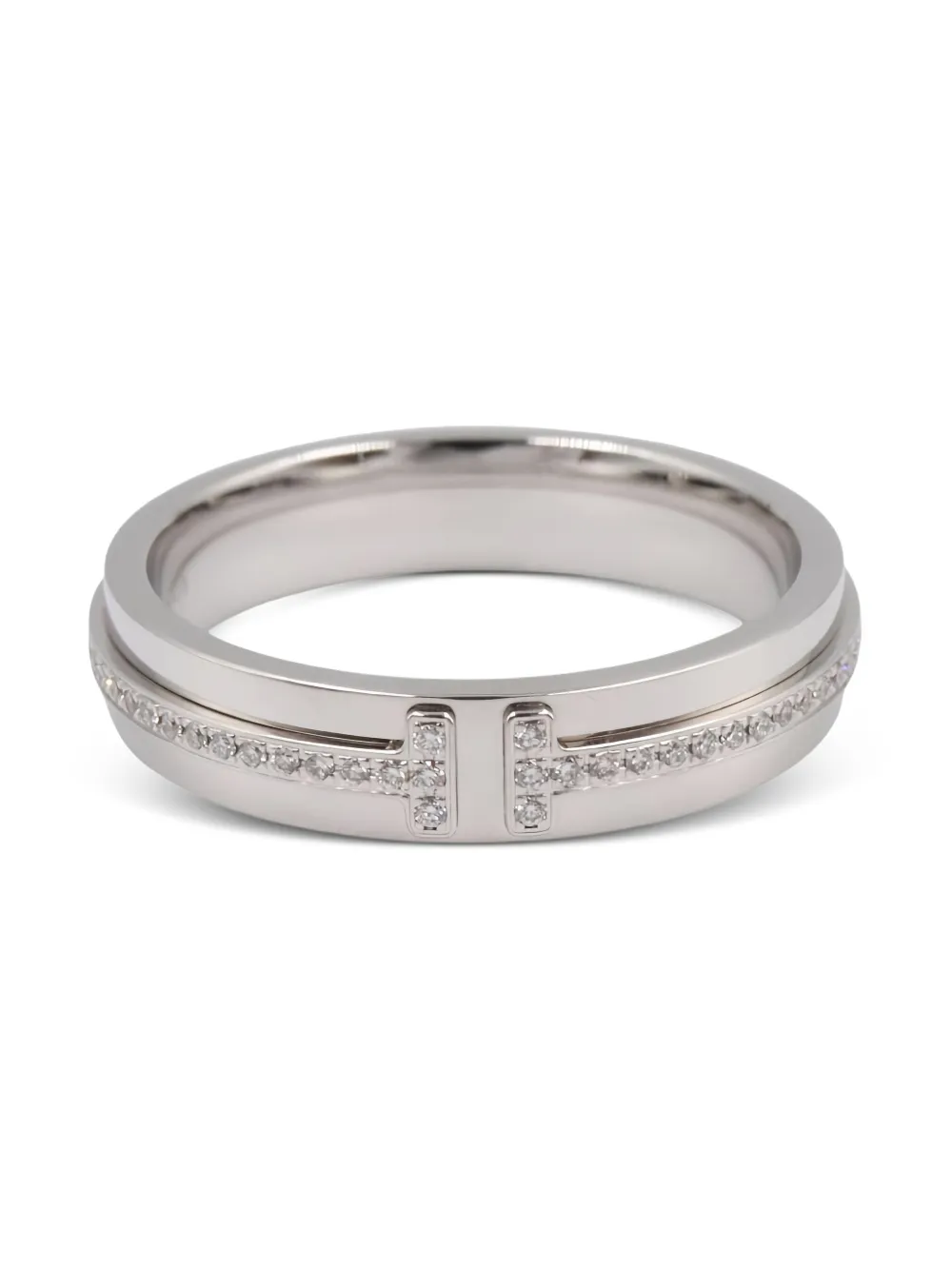 Tiffany & Co. Pre-Owned 2010s 18K white gold T Two diamond ring | Silver | Image 1