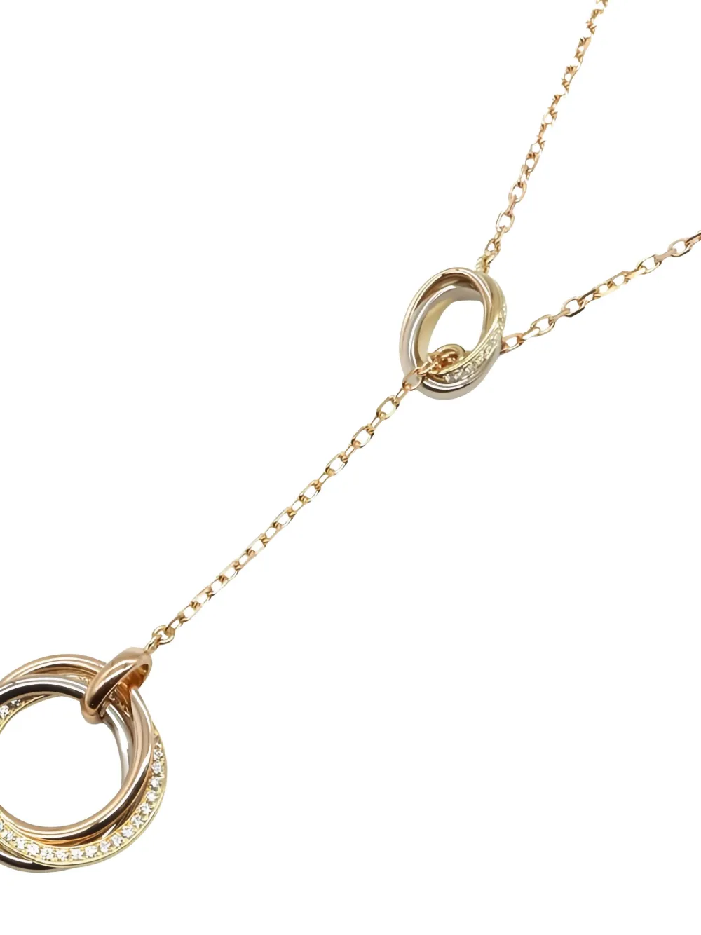 Pre-owned Cartier 2010s 18k Gold Tufour Trinity Diamond Necklace