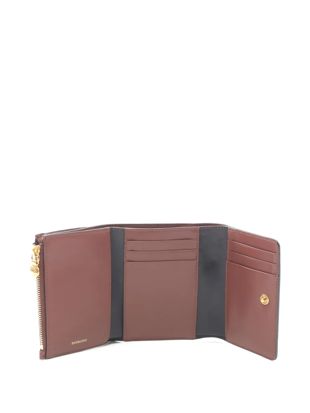 Pre-owned Burberry Stripe-detail Monogram-pattern Wallet In Brown