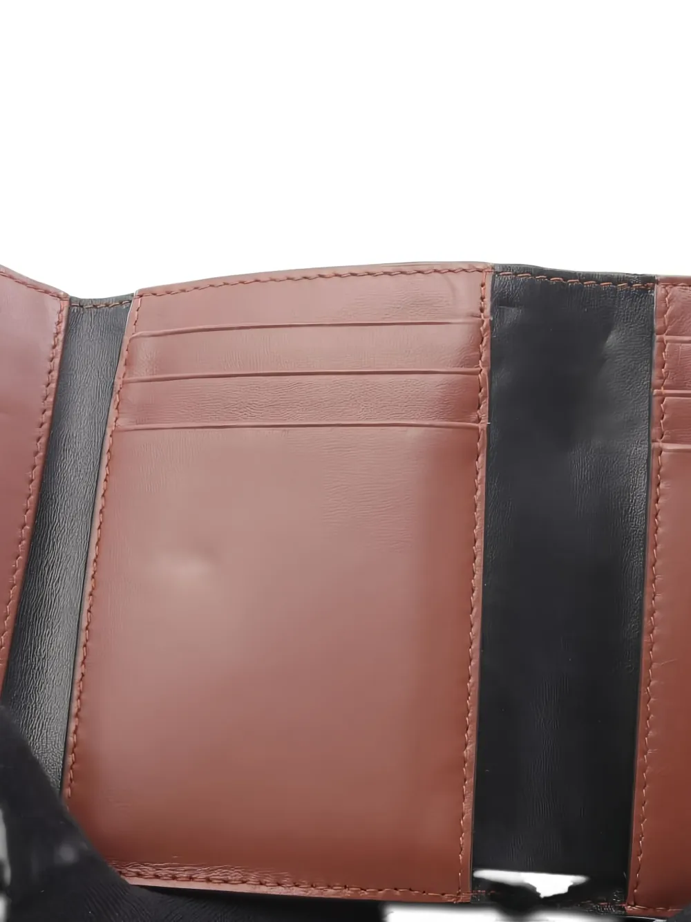 Pre-owned Burberry Stripe-detail Monogram-pattern Wallet In Brown